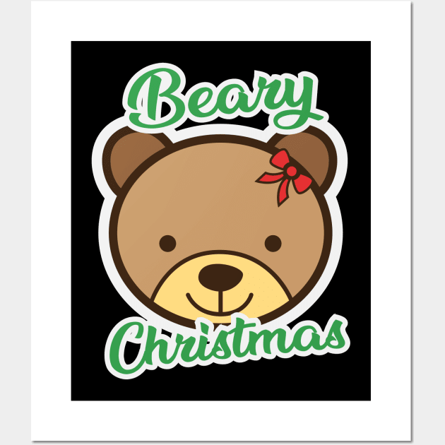 Beary Christmas Wall Art by nonbeenarydesigns